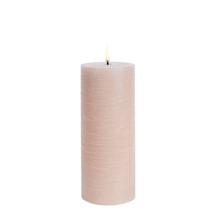 (B) UYUNI LED pillar candle, Beige, Rustic, 7,8x20 cm
