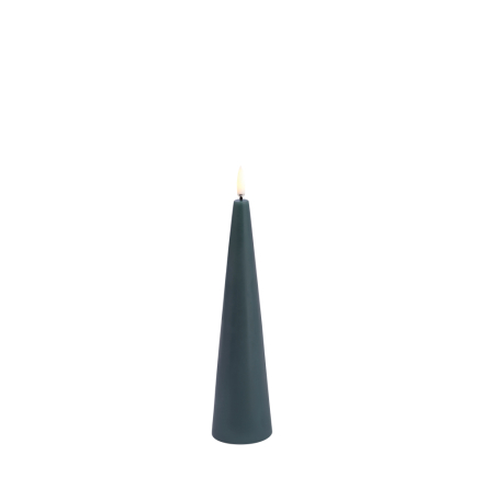 LED cone candle, Pine green, 5,8x21,5 cm
