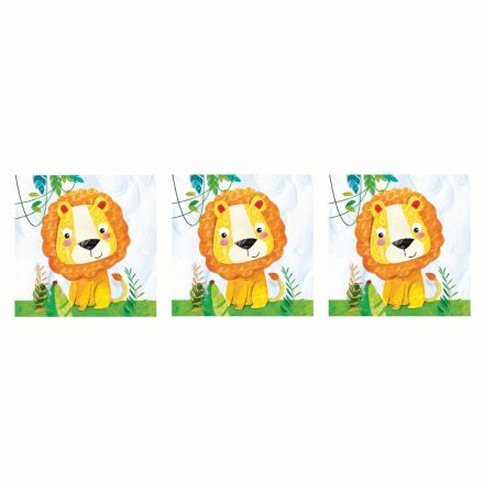 Happy Lion Servett 33x33 cm 3 st 20-pack