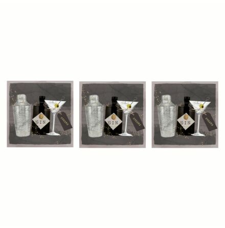 Gin & Martini Servett 33x33 cm 3 st 20-pack