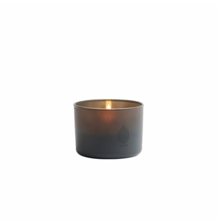 Glass Candle, Grey, 8,2x6 cm