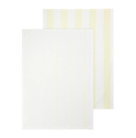 TAULO Set of 2 Tea Towels 50 x 70 cm White/Transparent Yellow