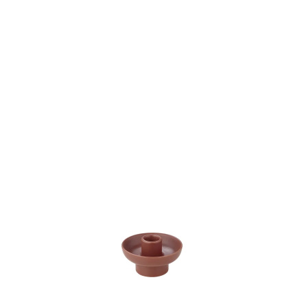 VELA Candle Holder H 4 cm, � 9 cm Brandy Brown