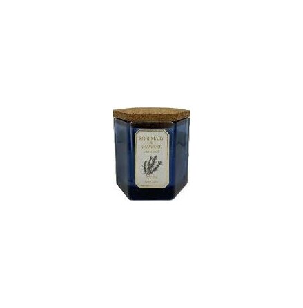 MEDITERRANIAN HERBS SCENTED BLUE DEGRADED OCTOGONAL GLASS ROSEMARY & SEA SALT