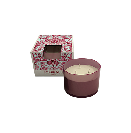 JAIPUR SCENTED GLASS CANDLE 8,5 X 11  CM 3 WICKS AMBRE NUIT