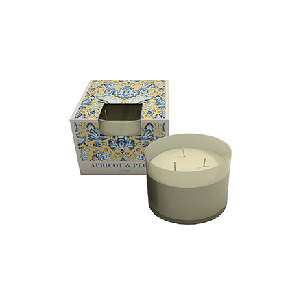 JAIPUR SCENTED GLASS CANDLE 8,5 X 11  CM 3 WICKS APRICOT & PEONY