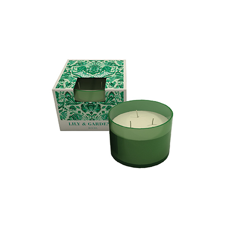 JAIPUR SCENTED GLASS CANDLE 8,5 X 11  CM 3 WICKS LILY & GARDENIA