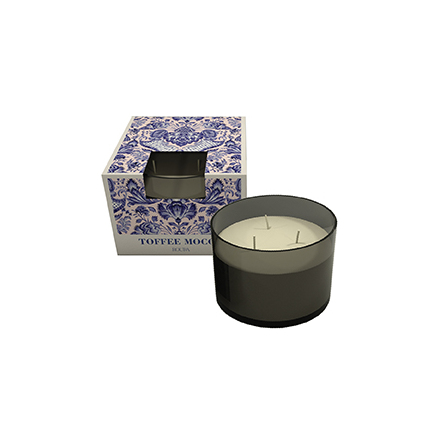 JAIPUR SCENTED GLASS CANDLE 8,5 X 11  CM 3 WICKS TOFFEE MOCCA