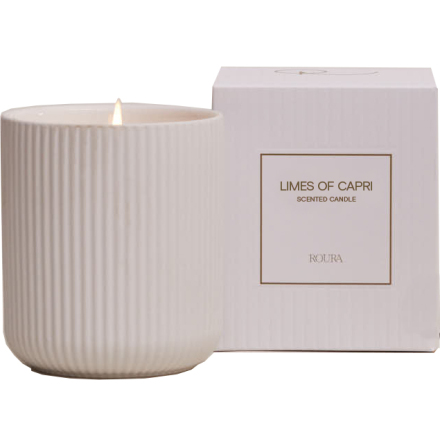 PURE NATURE SCENTED FLUTED WHITE PORCELAIN GLASS LIMES OF CAPRI