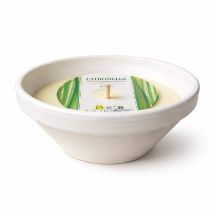 TERRACOTTA BOWL WHITE 70X155 MM CITRONELLA