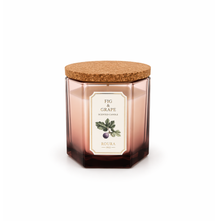 MEDITERRANIAN HERBS SCENTED VIOLET DEGRADED OCTOGONAL GLASS FIG