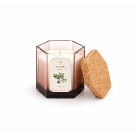 MEDITERRANIAN HERBS SCENTED VIOLET HEXAGONAL DEGRADED GLASS FIG