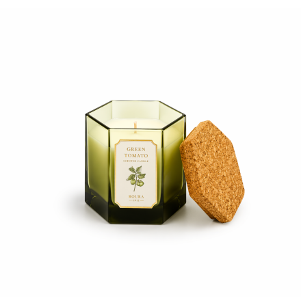 MEDITERRANIAN HERBS SCENTED GREEN DEGRADED HEXAGONAL GLASS SAGE & CORIANDER